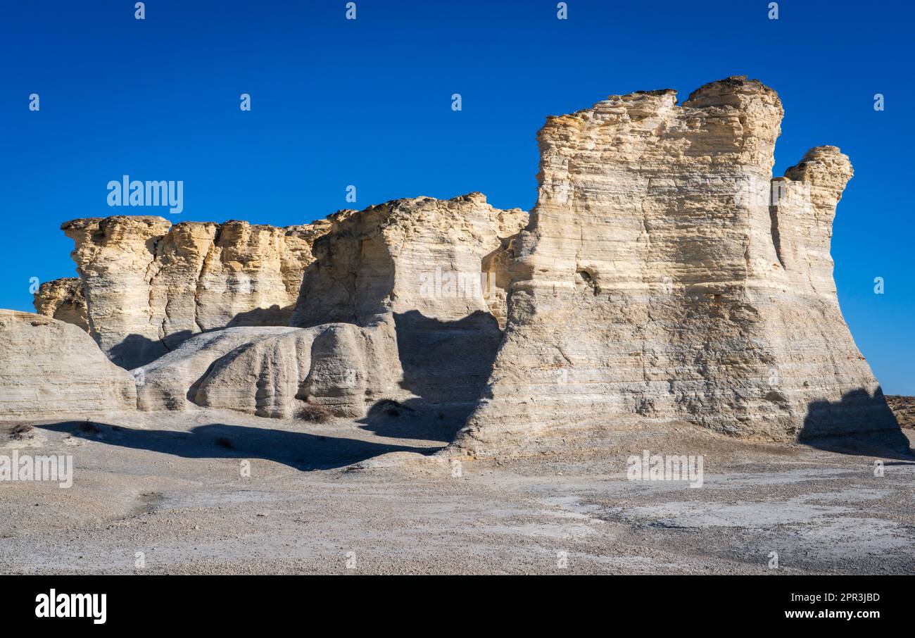 Monument Rocks, grandi formazioni di gesso in Kansas Foto Stock