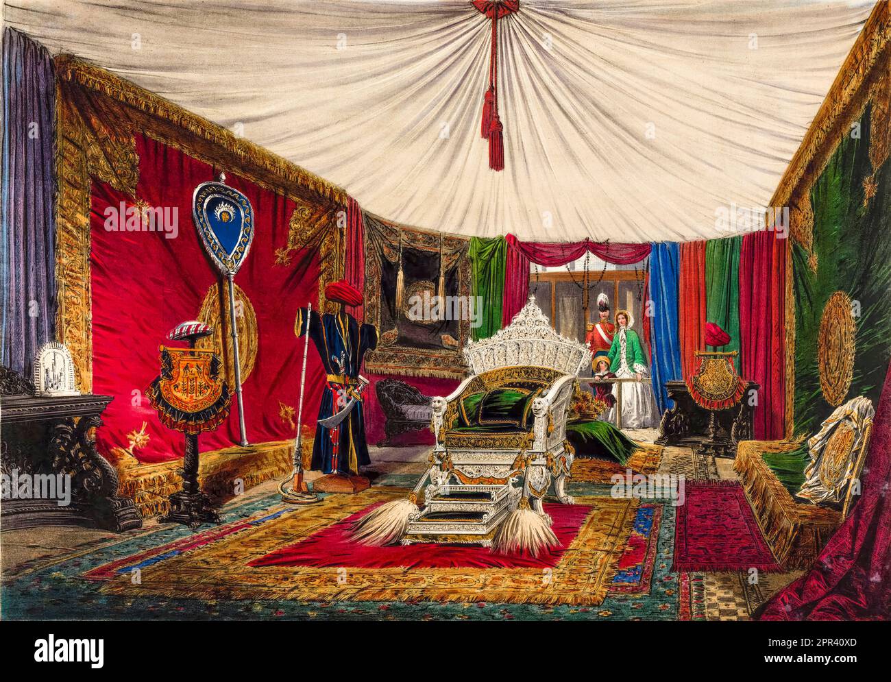 L'India espone all'interno della Great Exhibition 1851 a Londra, Inghilterra, illustrazione di Joseph Nash, 1854 Foto Stock