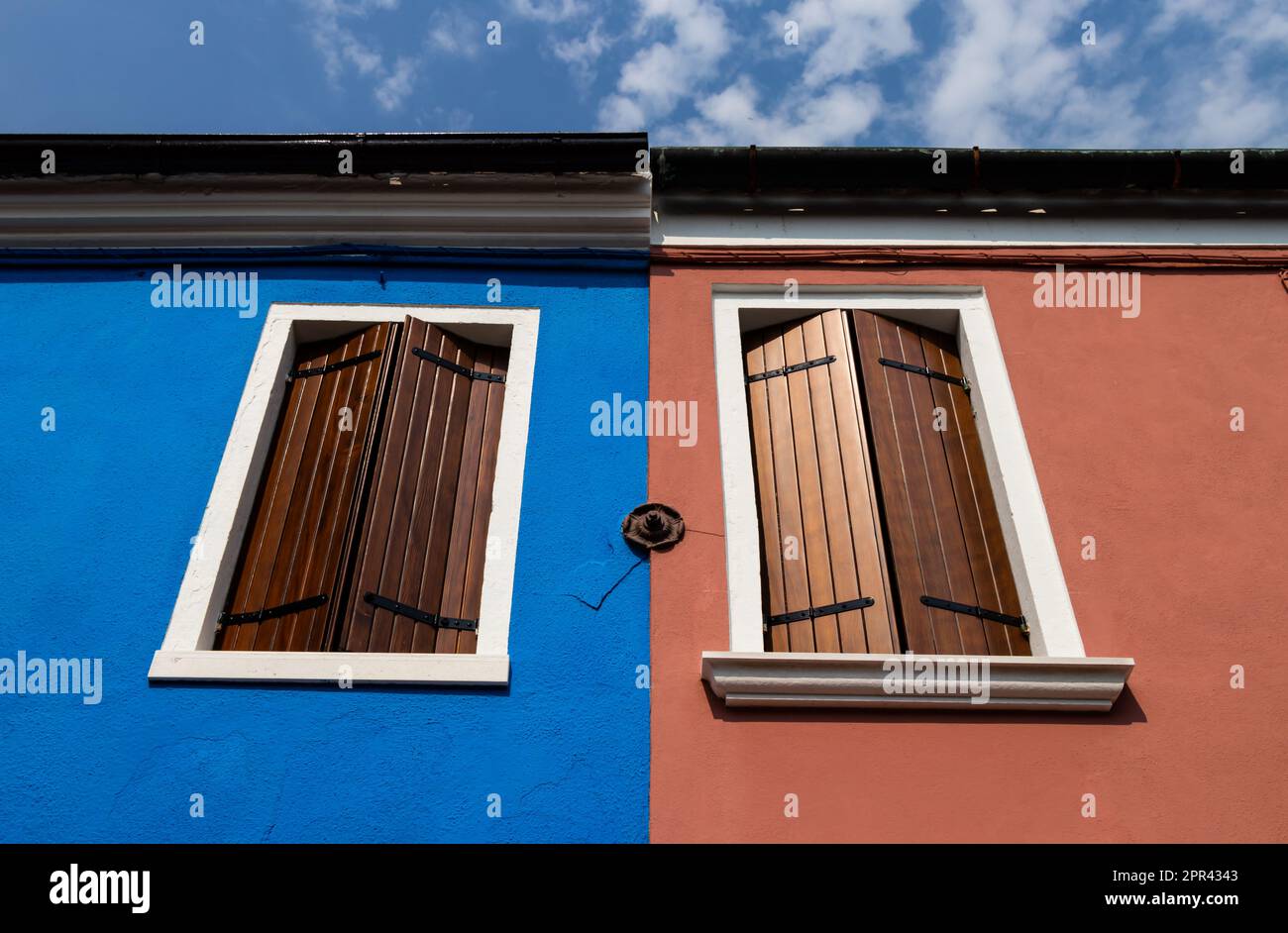 Appartamento Windows a Burano vicino Venezia Foto Stock