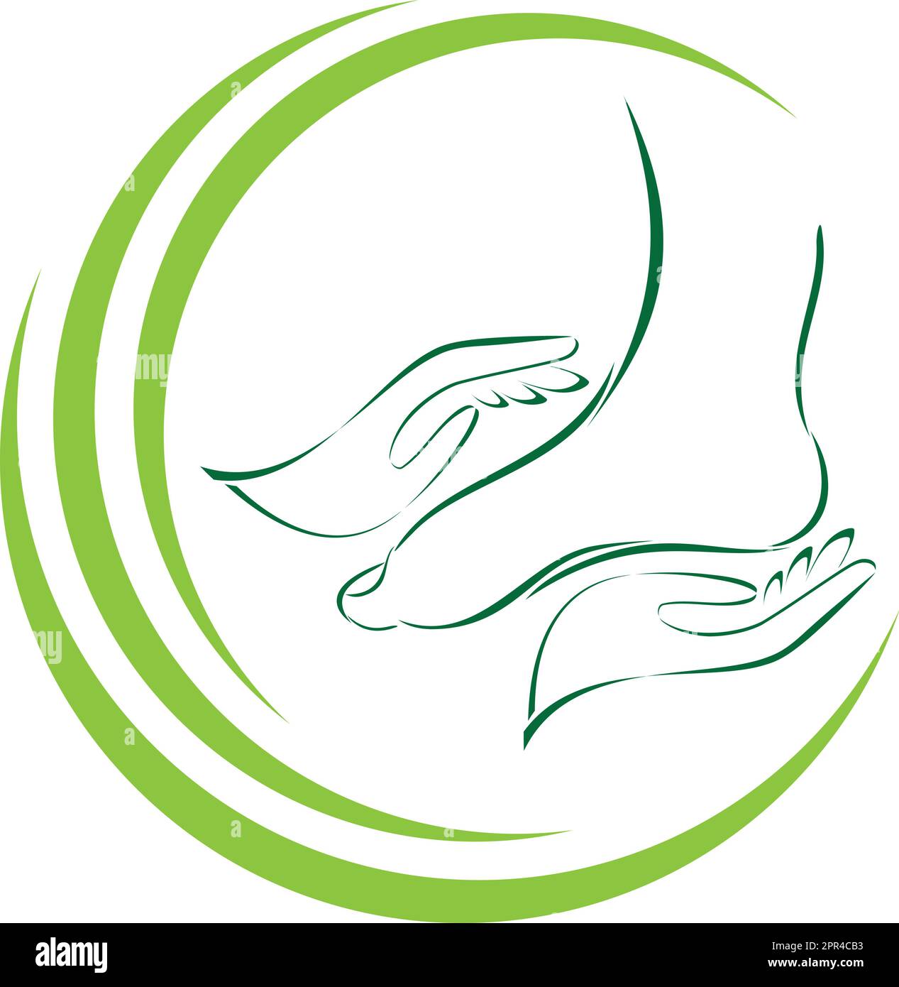 Piedi, pedicure, massaggio ai piedi, benessere, logo Illustrazione Vettoriale