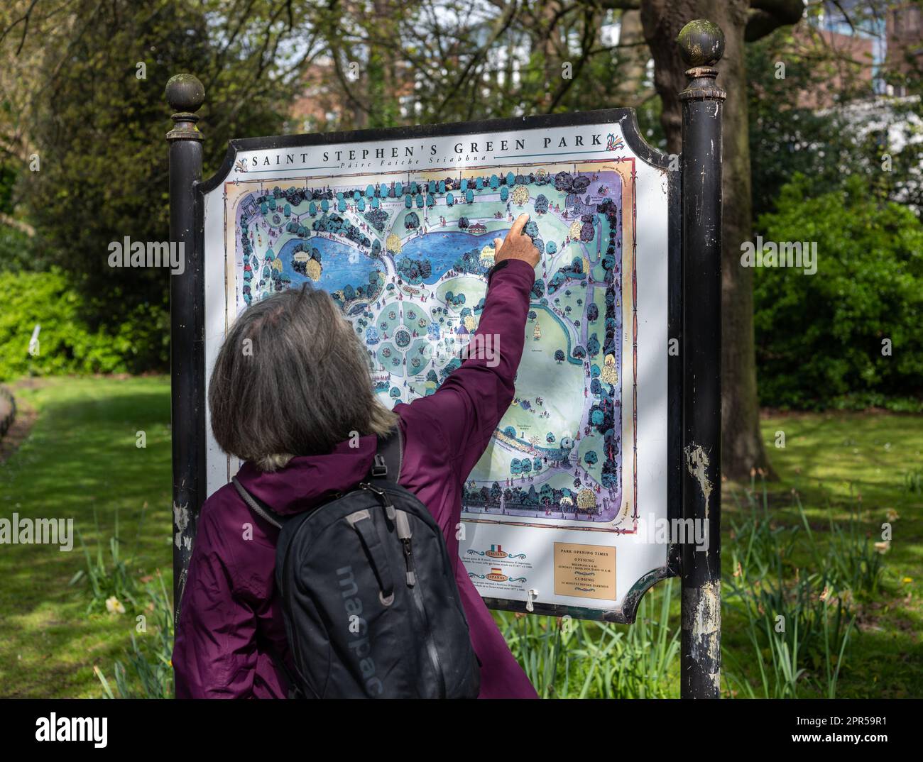 St Stephens Green a Dublino, Irlanda. Foto Stock