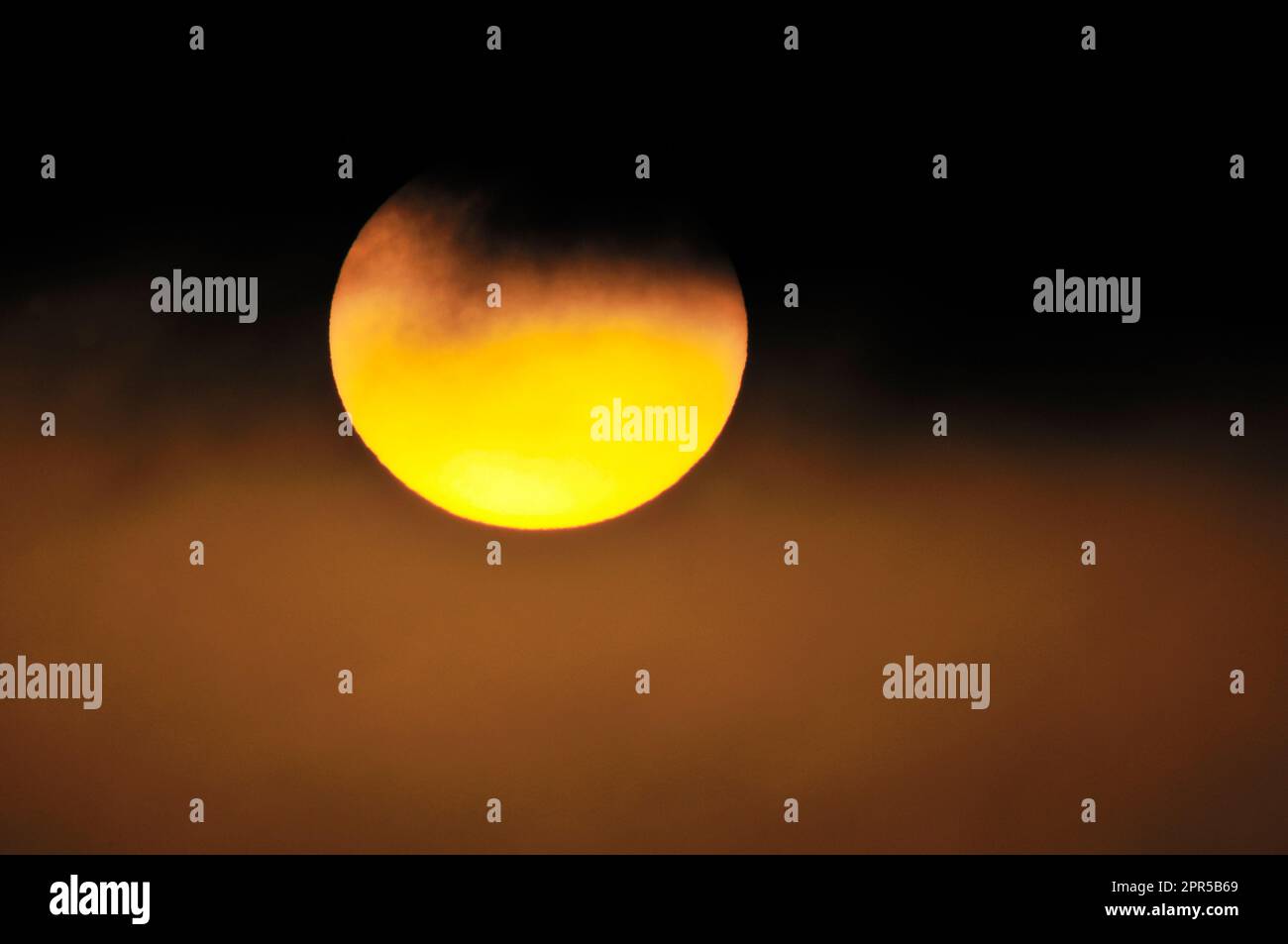Prendere il sole in un'atmosfera nebulosa con tempo secco, Caithness, Scozia, 2008 luglio Foto Stock