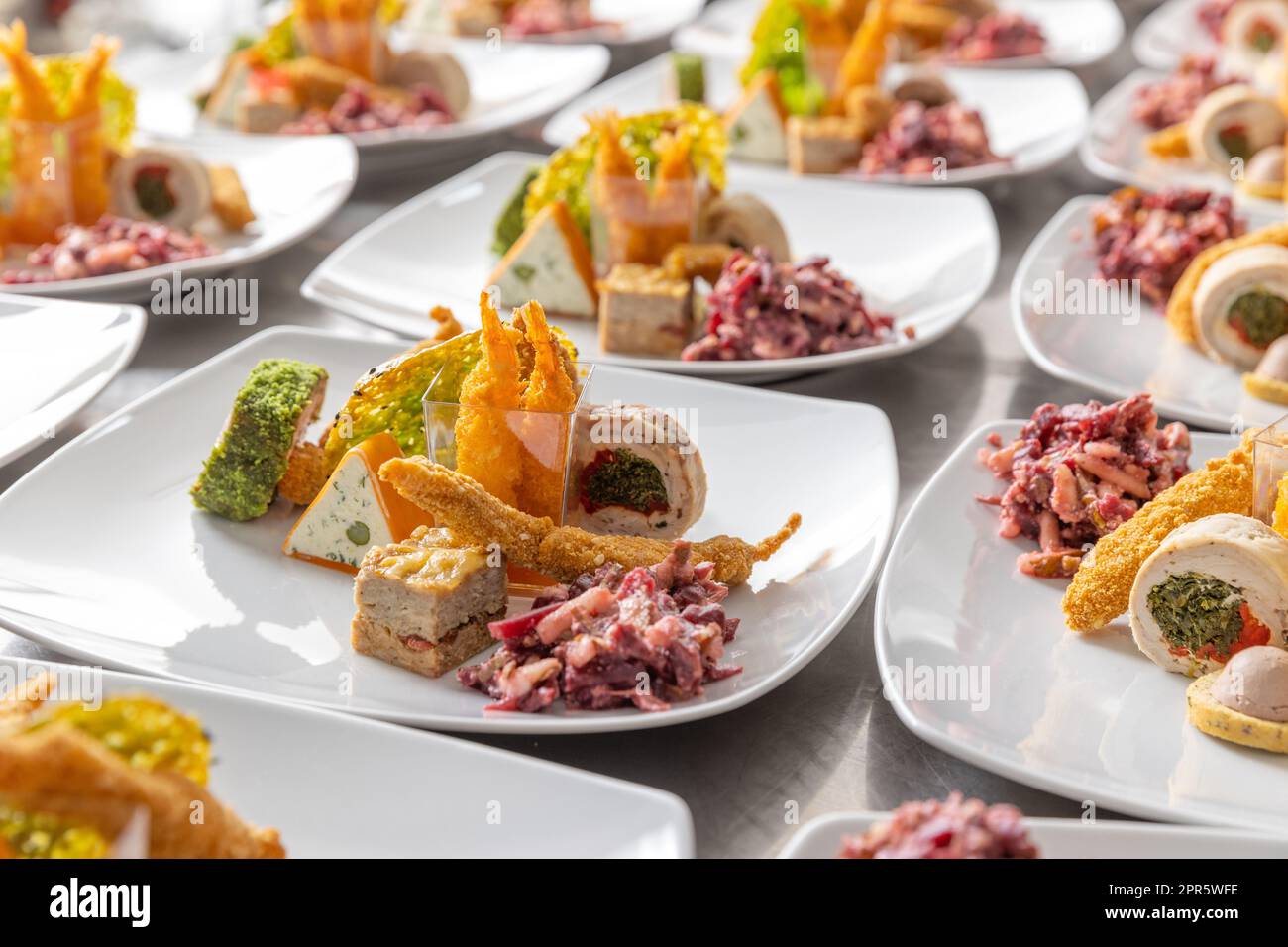 Antipasto freddo per il tavolo da nozze Foto Stock