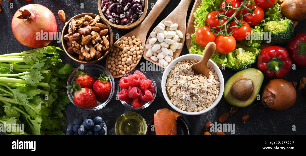 Prodotti alimentari che riducono il colesterolo Foto Stock