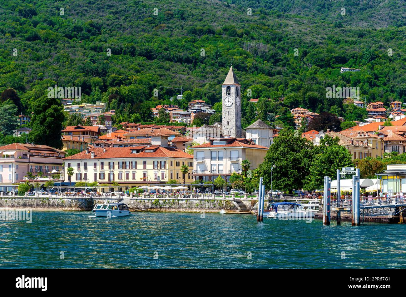Porto di Baveno sul Lago maggiore (Lago maggiore) in Piemonte nel nord Italia Foto Stock