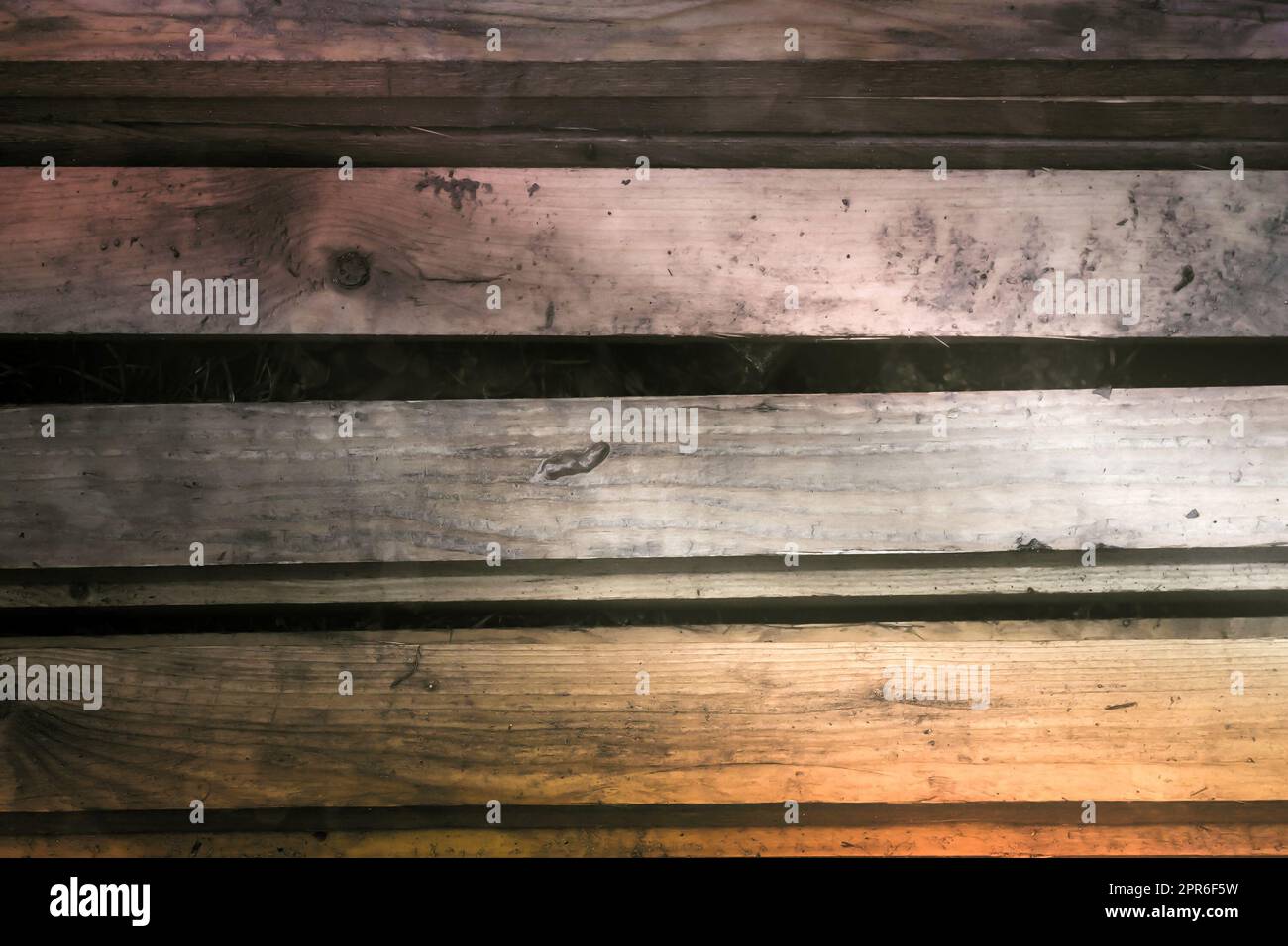 Superfici in legno con tavole in un look vintage. Foto Stock
