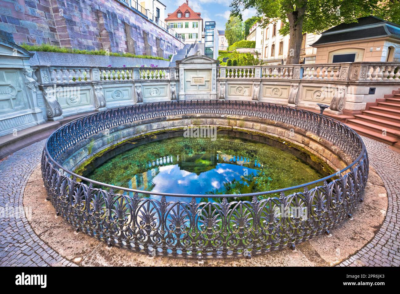 Sorgente del Danubio a Donaueschingen, Schwarzwald Foto Stock