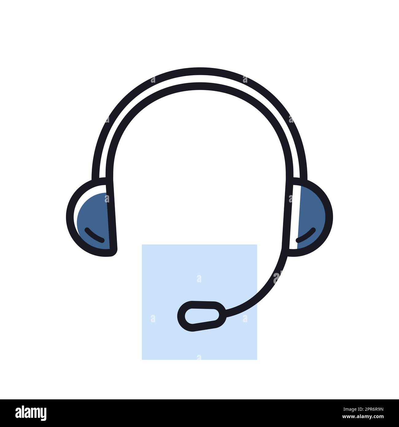 Cuffia. Cuffie con icona del microfono isolato dal vettore. Simbolo grafico per il design di applicazioni, logo, app e siti Web musicali e audio Foto Stock