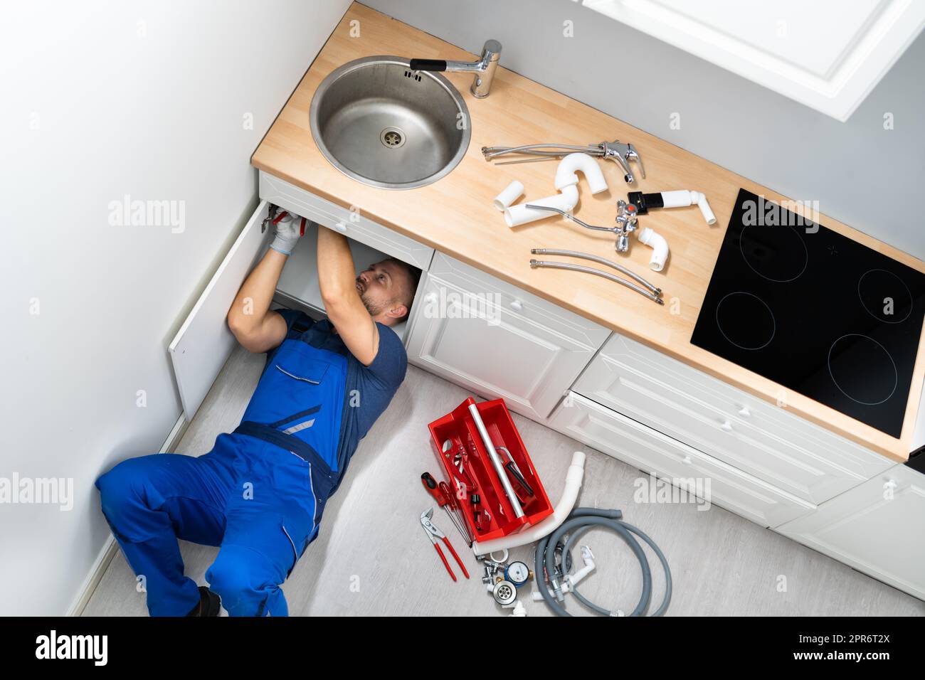 Idraulico maschio fissaggio tubo dissipatore Foto Stock