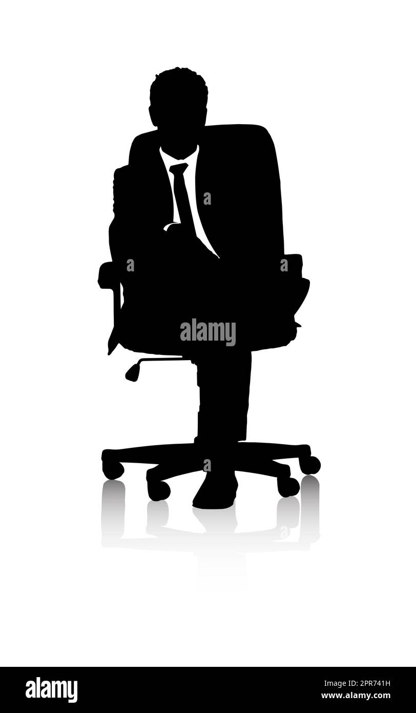 Affari in comodità. Uomo d'affari seduto su una sedia da ufficio. Foto Stock