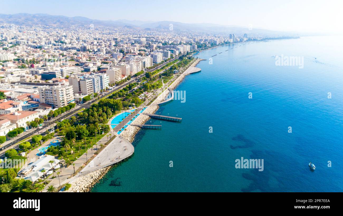 Vista aerea di Molos, Limassol, Cipro Foto Stock