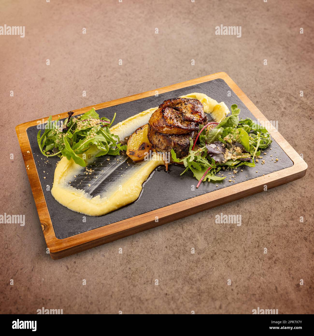 Succose costolette di maiale Foto Stock