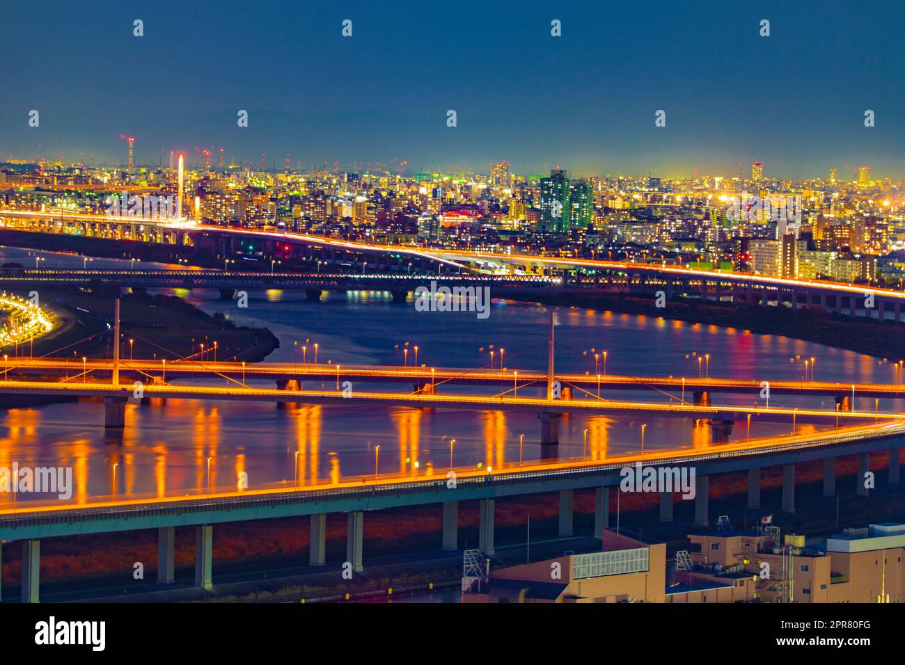 Metropolitan Expressway Central Loop Line e Tokyo Town Foto Stock