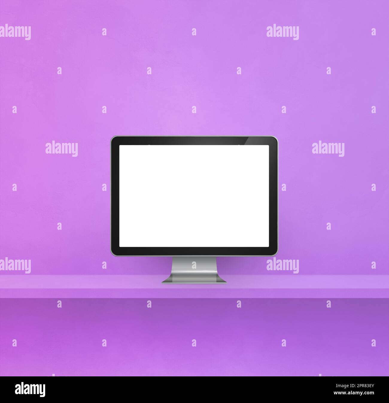 pc su sfondo viola Foto Stock