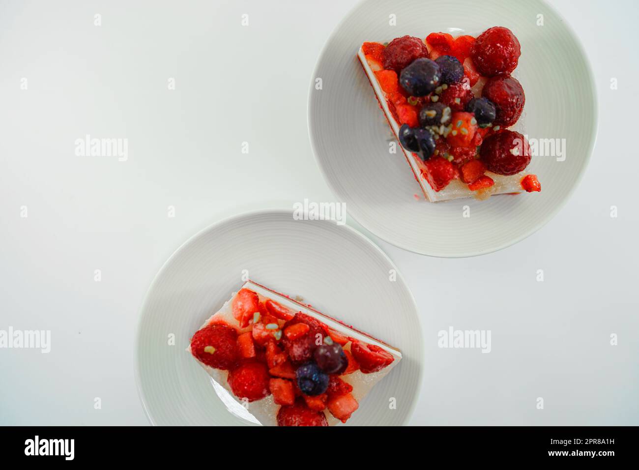 Immagine di Tiramisus di frutta (parte posteriore bianca) Foto Stock