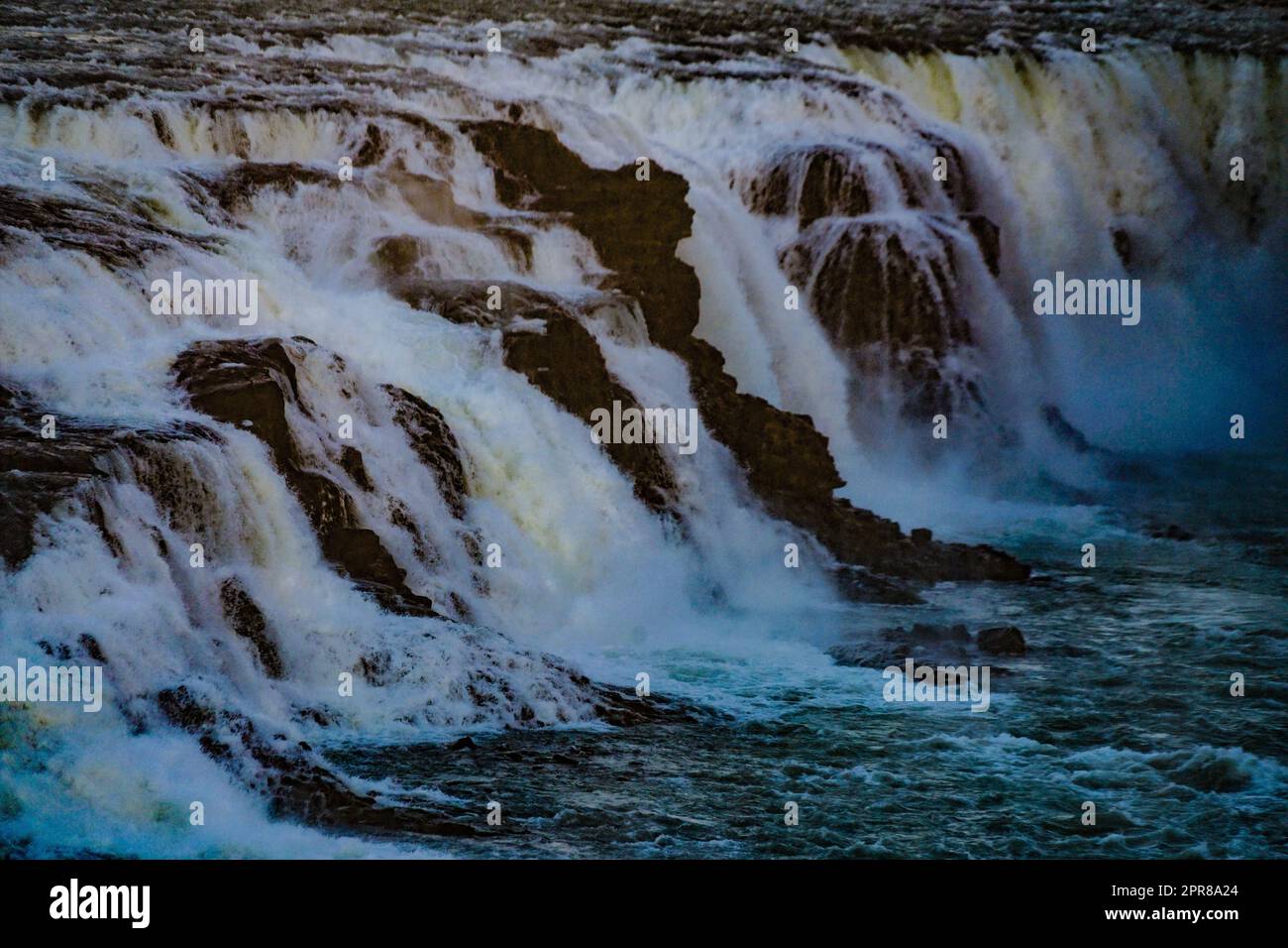 Gotorphoss e Morning ray (Islanda) Foto Stock