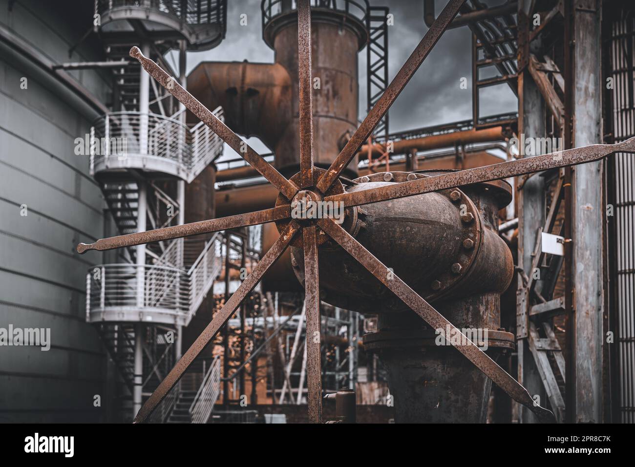 Una vecchia zona industriale abbandonata in Germania. Foto Stock