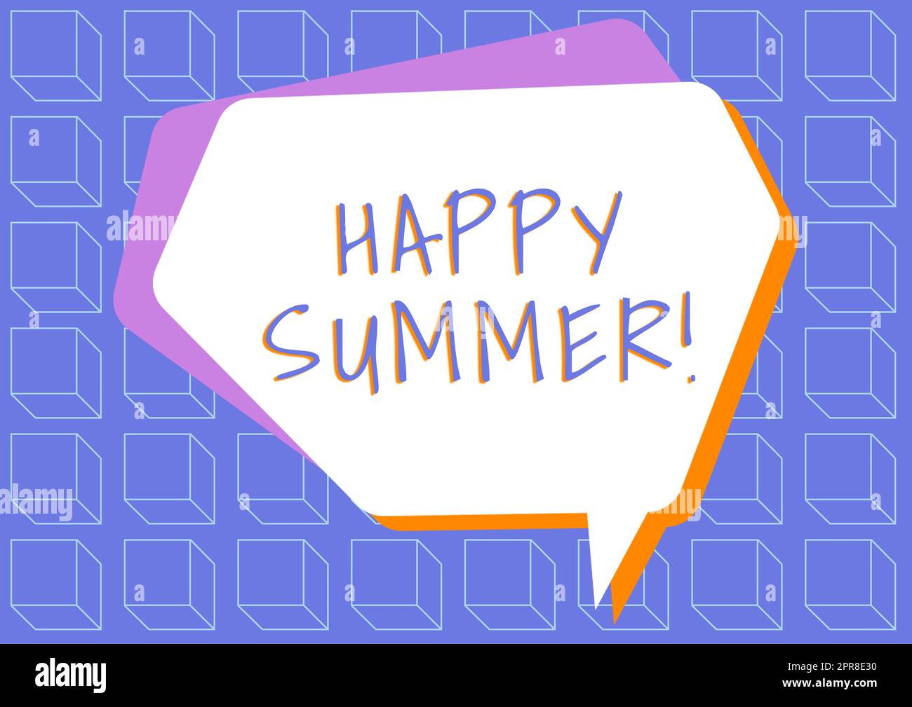 Ispirazione che mostra il segno Happy Summer. Idea di lavoro spiagge sole relax caldo stagione soleggiato Solstizio pensiero bolla e forme cubiche sfondo Design che rappresenta messaggi. Foto Stock