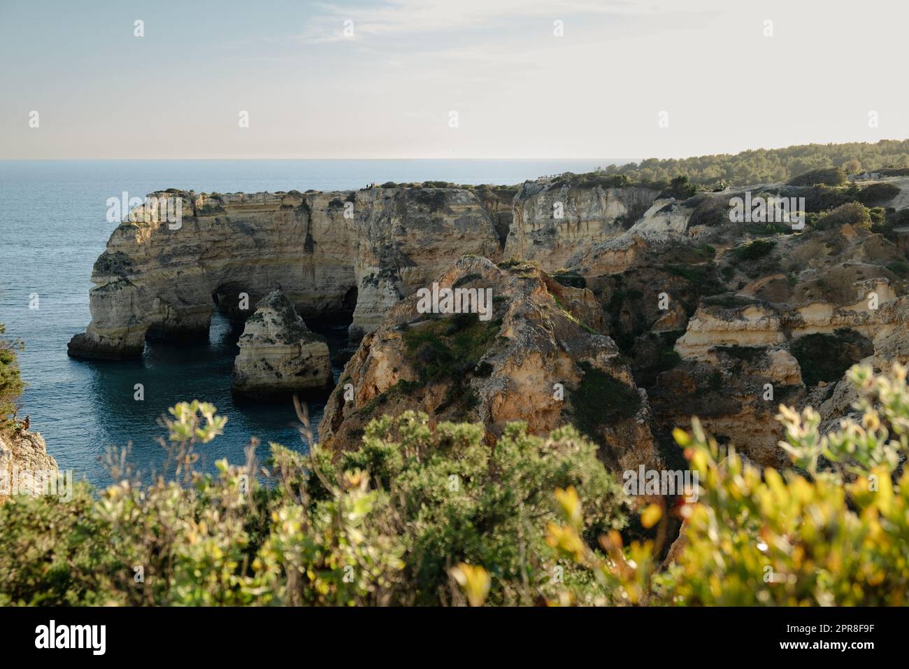 Paysage Sud du Portugal, Algarve, vue mer Foto Stock