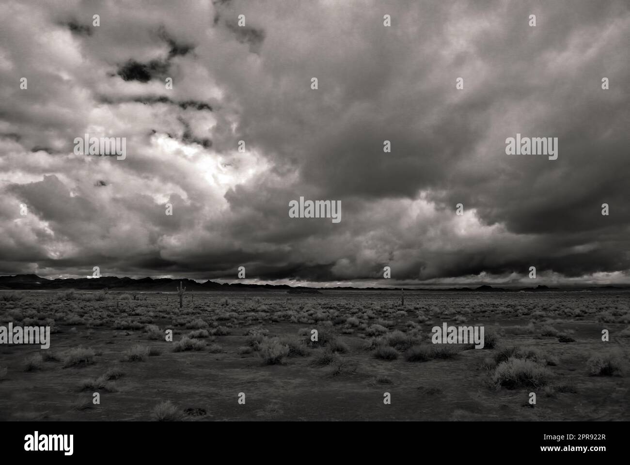 Desert Storm oltre il deserto sud-ovest e le montagne Foto Stock