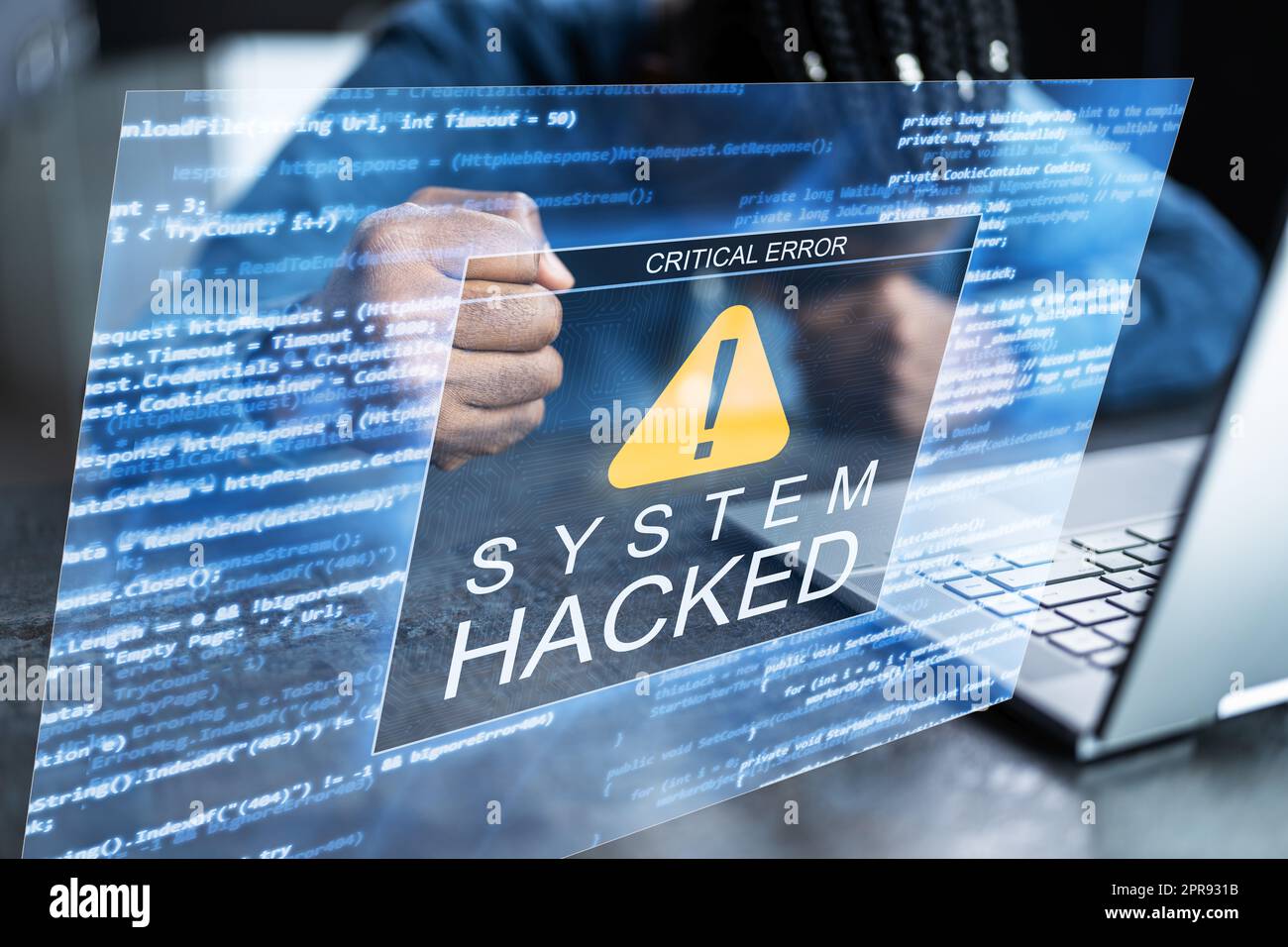 Attacco e violazione di malware ransomware Foto Stock