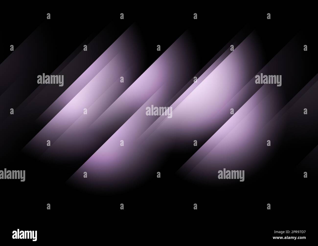 Forma geometrica viola astratta su sfondo nero. Foto Stock