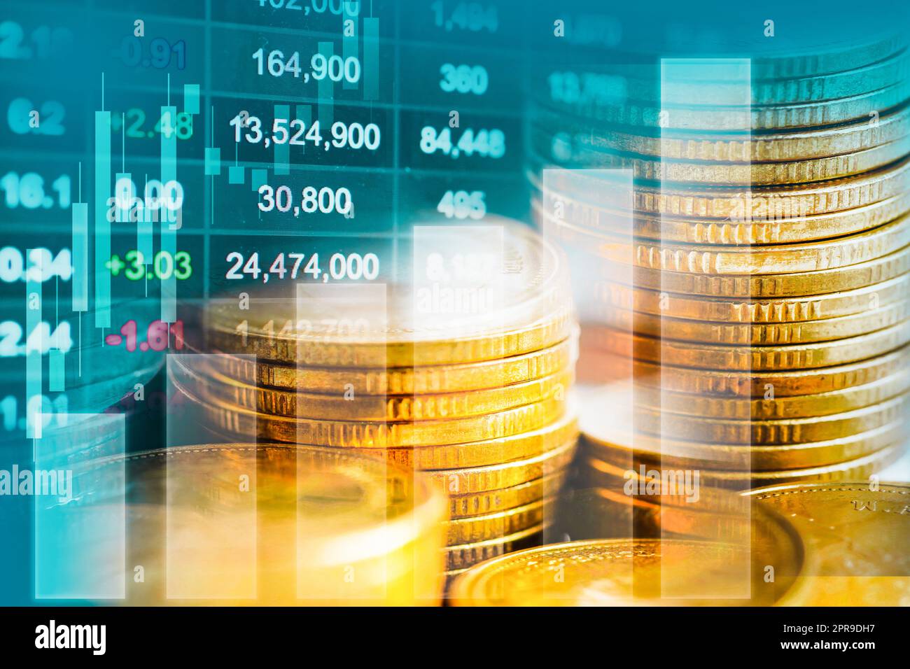 Mercato azionario finanza business, economia trend grafico tecnologia digitale. Foto Stock