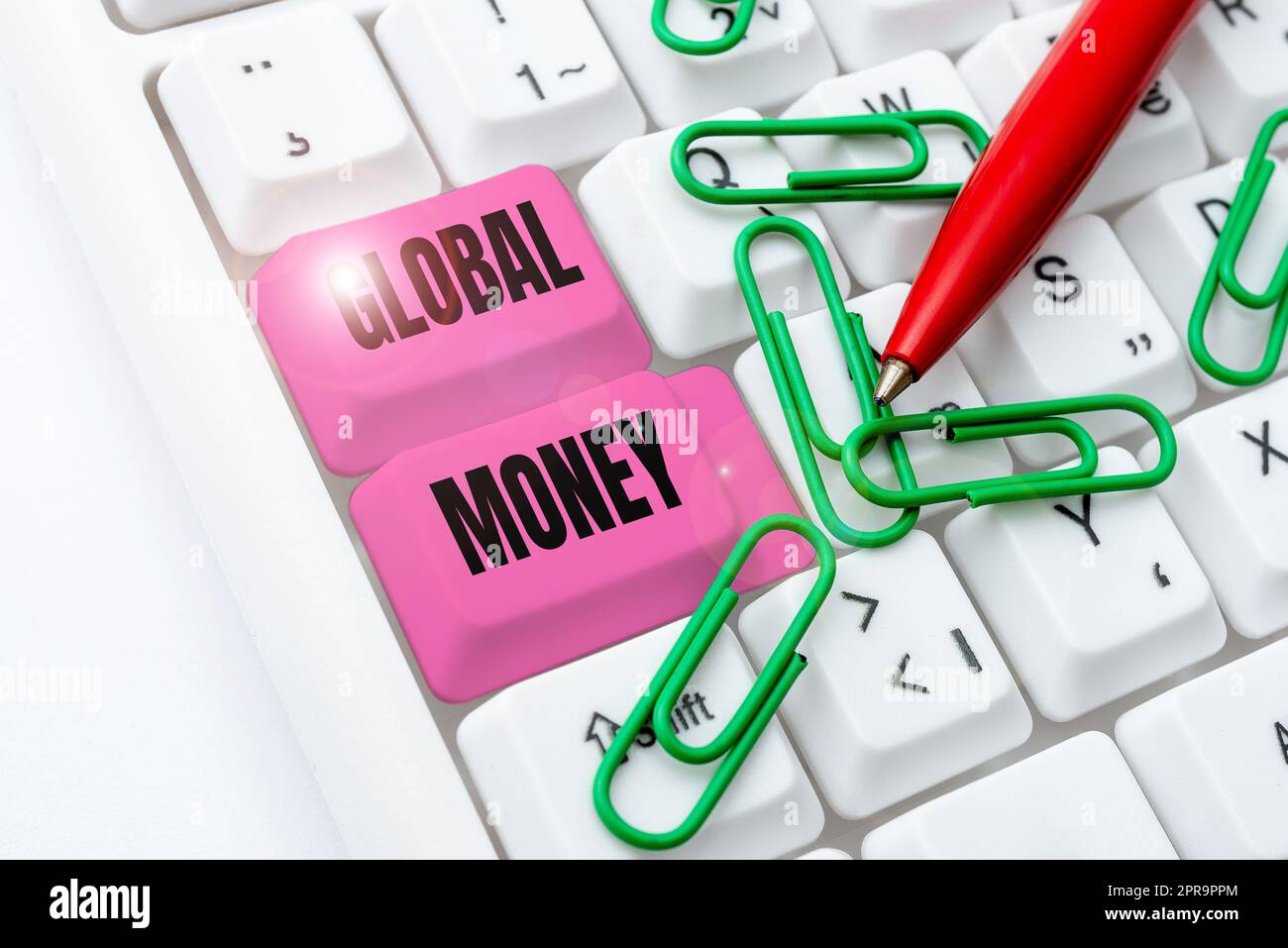 Visualizzazione concettuale del denaro globale. Business Concept International finance World currency transacted globally -48628 Foto Stock