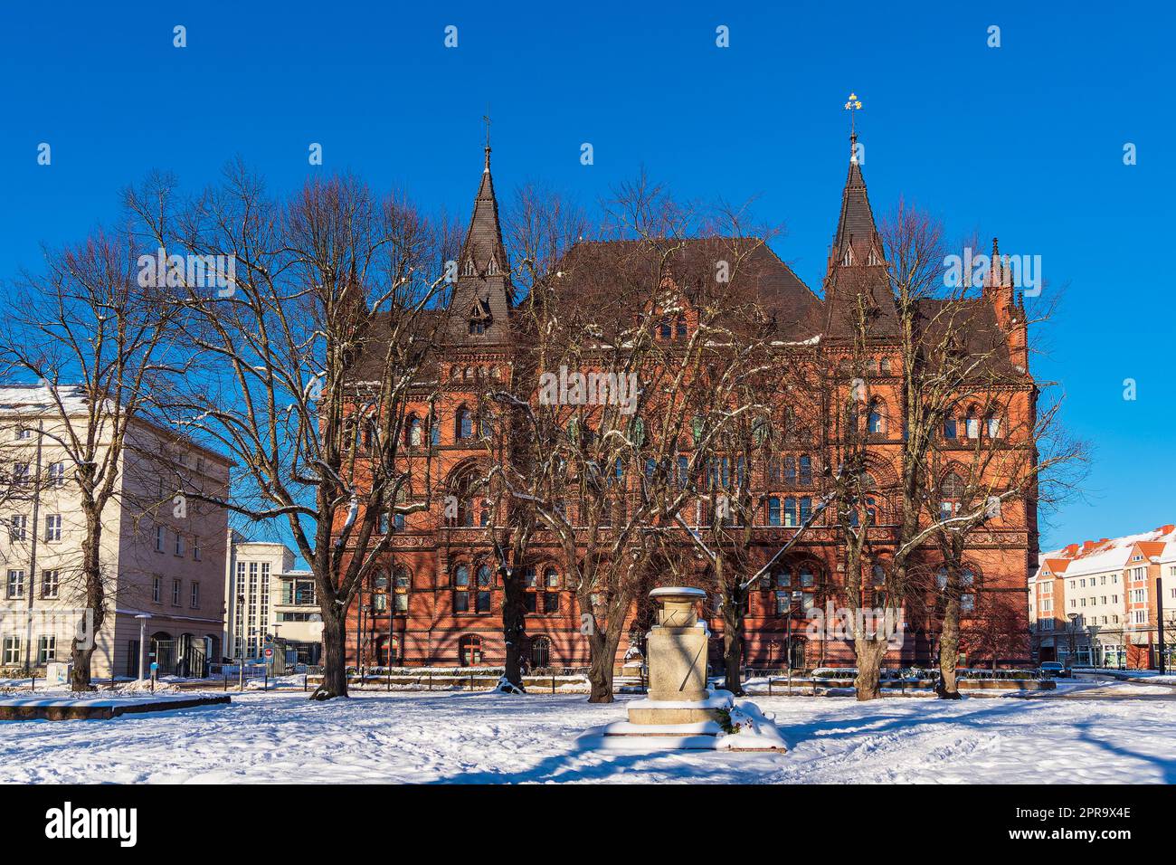 Edifici storici nella città di Rostock, Germania Foto Stock