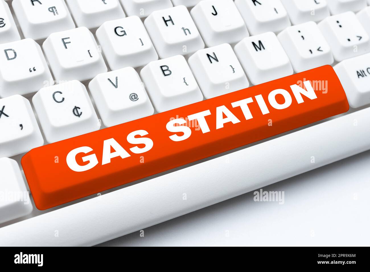 Scrittura testo visualizzazione stazione di gas. Panoramica aziendale per la manutenzione dei veicoli a motore, in particolare con benzina e olio -48814 Foto Stock