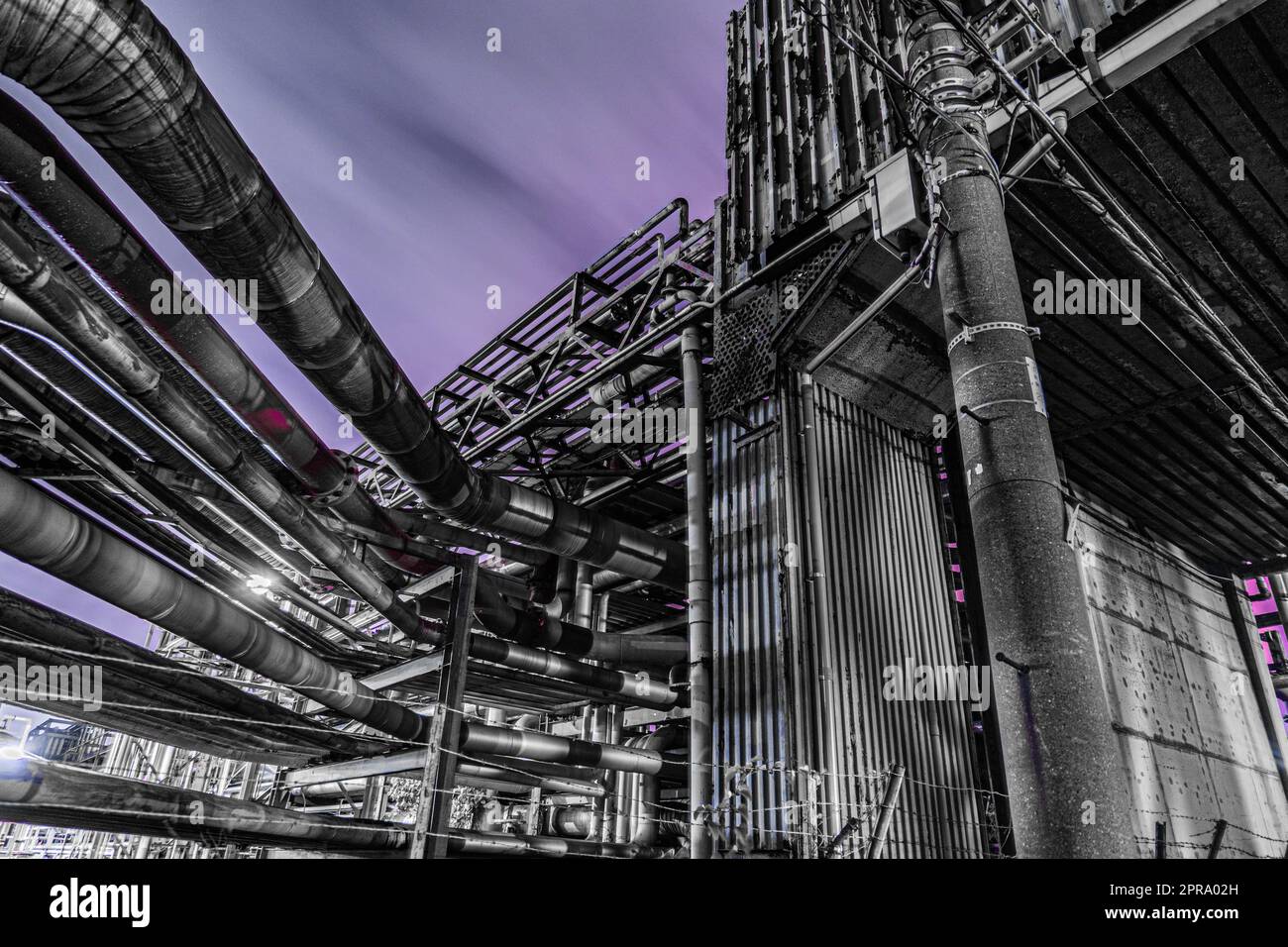 Vista notturna della fabbrica della regione di Keihin Foto Stock