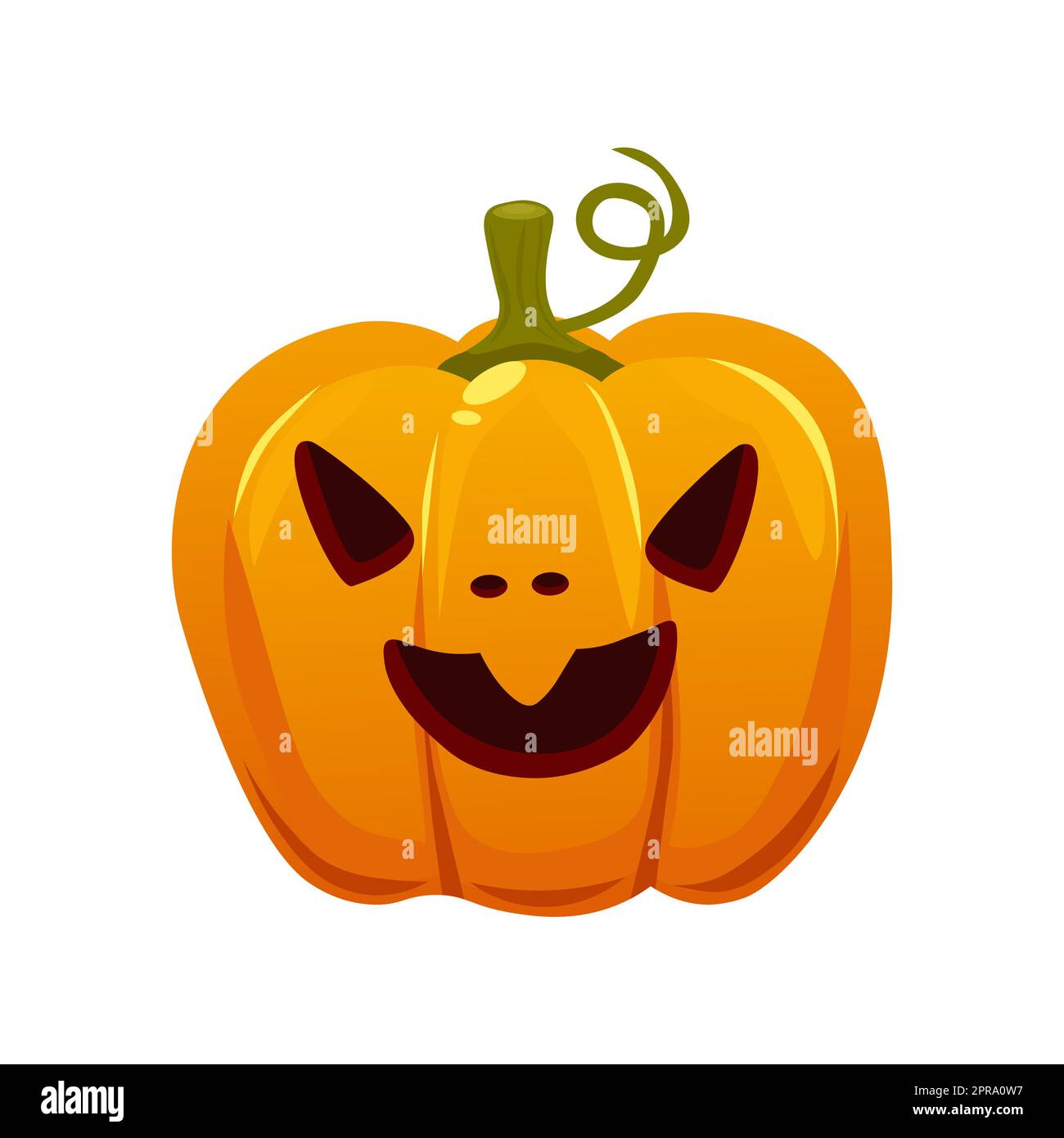 Zucca festosa per Halloween su sfondo bianco - illustrazione vettoriale Foto Stock
