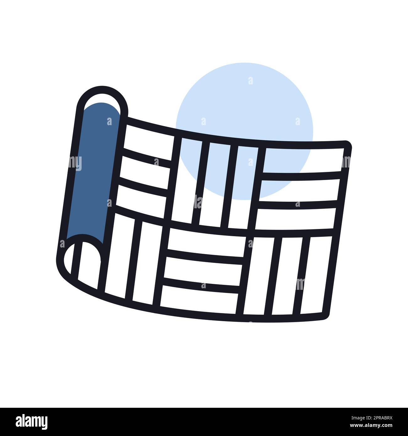 Icona del vettore a rullo del linoleum. Costruzione, riparazione e costruzione. Simbolo grafico per la progettazione del sito Web, il logo, l'app, l'interfaccia utente Foto Stock