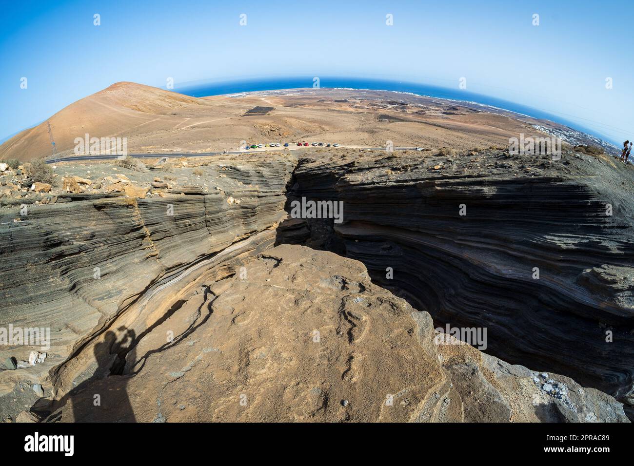 Tipico paesaggio vulcanico. Lanzarote, Isole Canarie. Spagna. Foto Stock