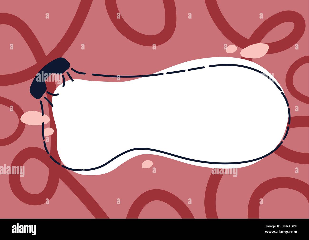 Casella dei messaggi stile cartone animato con il telefono su Doodle colore. Progettare chiamate vuote e chat con spazio di copia che rappresenta comunicazione e social network. Foto Stock
