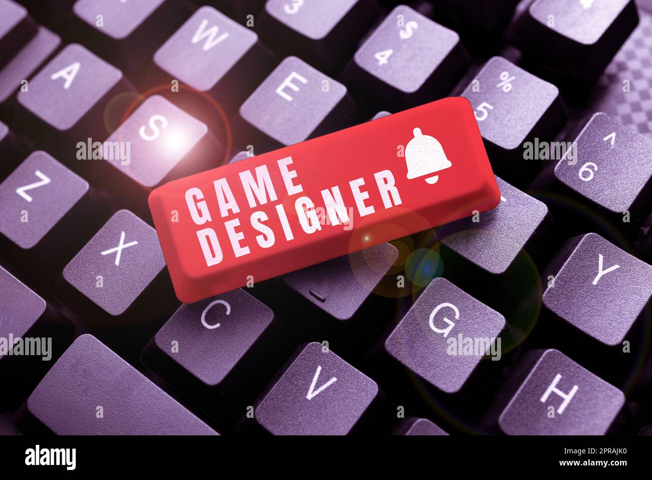 Segno che mostra Game Designer. Word for Campaign Pixel Scripting Programmers Console 3D Graphics -48867 Foto Stock