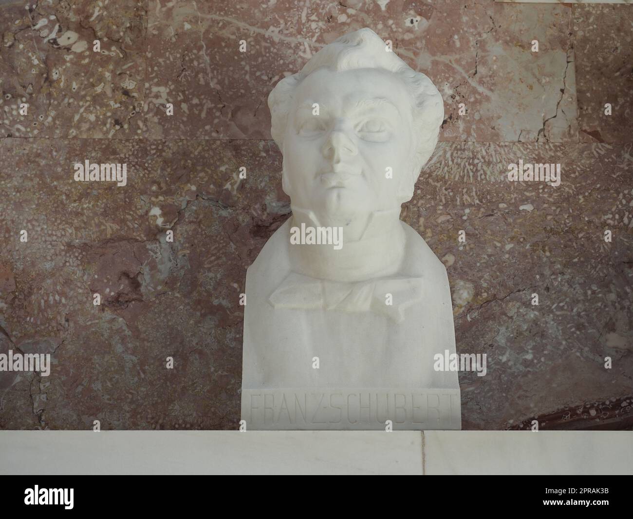 Busto di Franz Peter Schubert al tempio di Walhalla dello scultore Weckbecker a Donaustauf Foto Stock