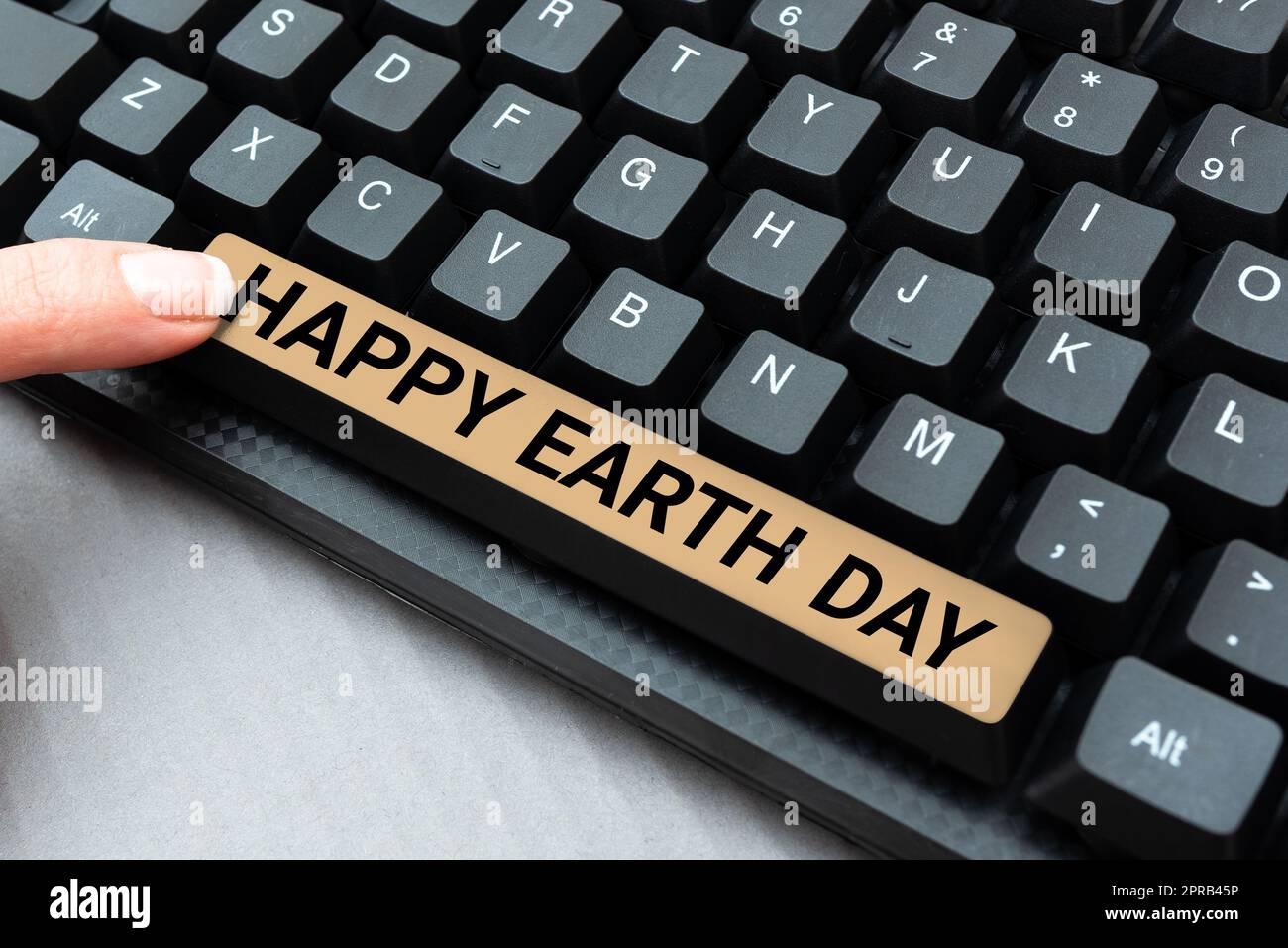 Testo della scrittura Happy Earth Day. Parola scritta sulla celebrazione mondiale della conservazione dell'ambiente di ecologia -48596 Foto Stock