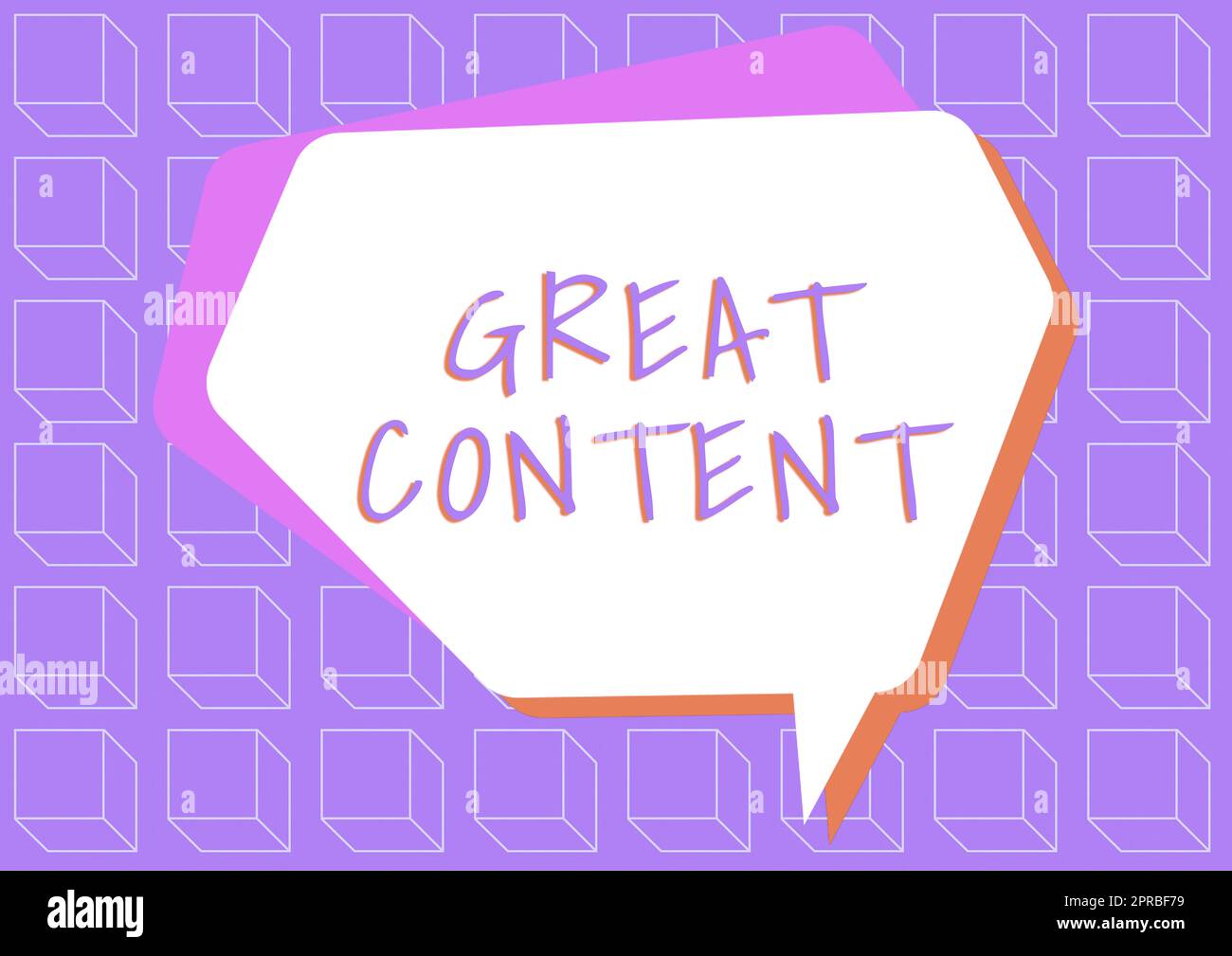 Scrittura visualizzazione di testo contenuti eccezionali. Approccio aziendale soddisfazione motivazionale leggibile originalità applicabile pensiero bolla e forme cubiche background Design che rappresenta la messaggistica. Foto Stock