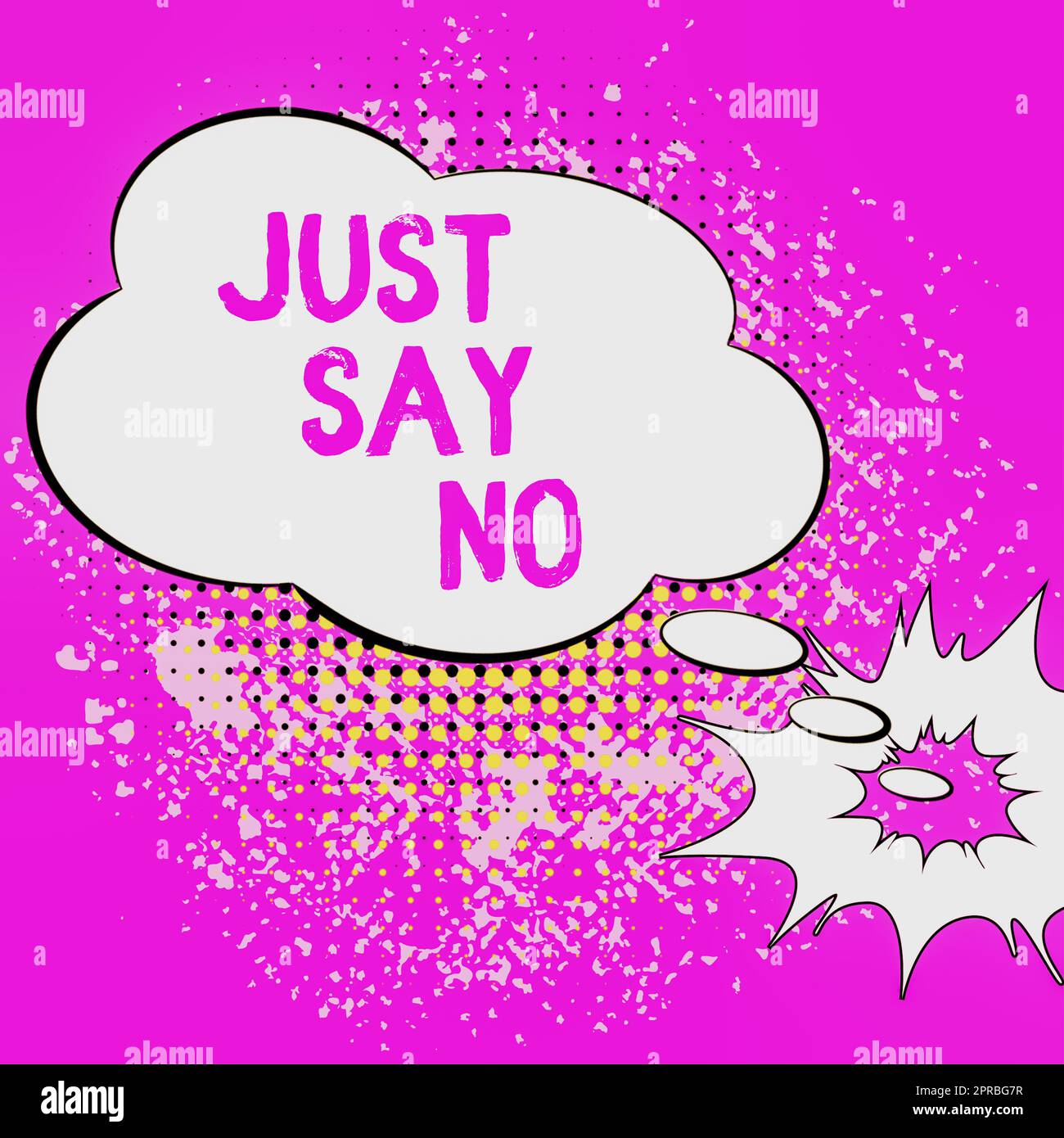 L'ispirazione mostra il segno e basta dire di no Approccio aziendale non temere di dare risposte negative ad alcune cose Cloud Thought Bubble con Template for Web Banner and Advertising. Foto Stock