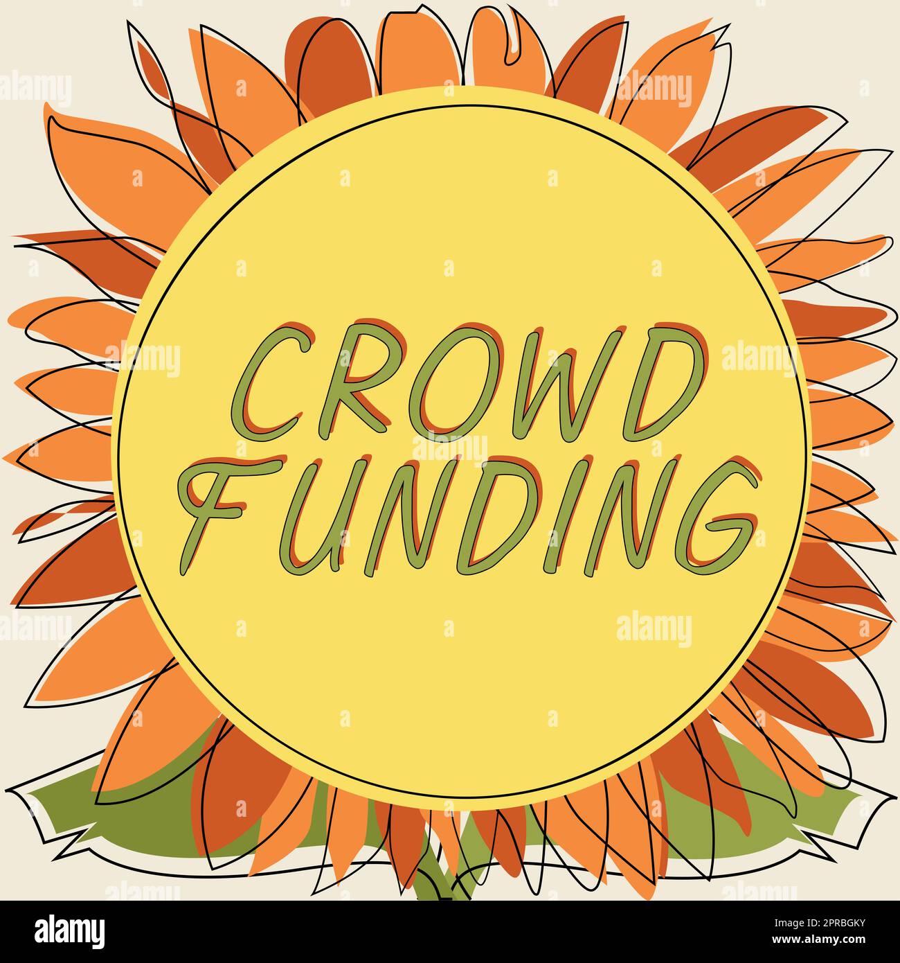 Scrittura visualizzazione di crowdfunding di testo. Foto concettuale raccolta fondi Kickstarter Startup Pledge Platform donazioni cornice con foglie e fiori intorno e annunci importanti all'interno. Foto Stock