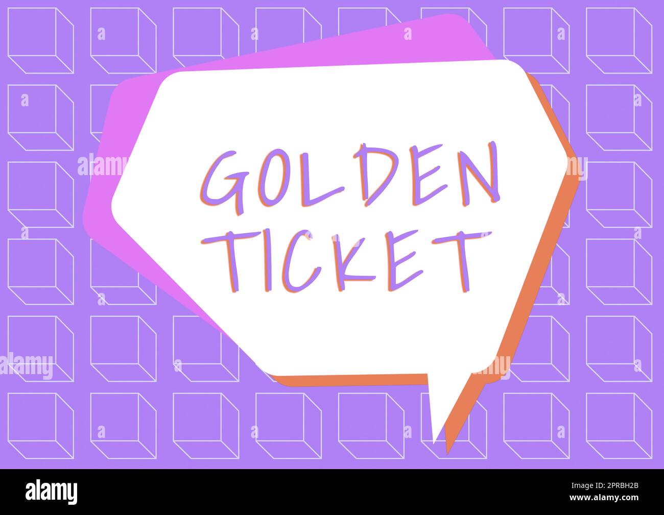 Testo che mostra il biglietto d'oro per l'ispirazione. Foto concettuale Rain Check Access VIP Passport Box Office Seat Event Thought Bubble e Cubic Shapes background Design che rappresenta la messaggistica. Foto Stock