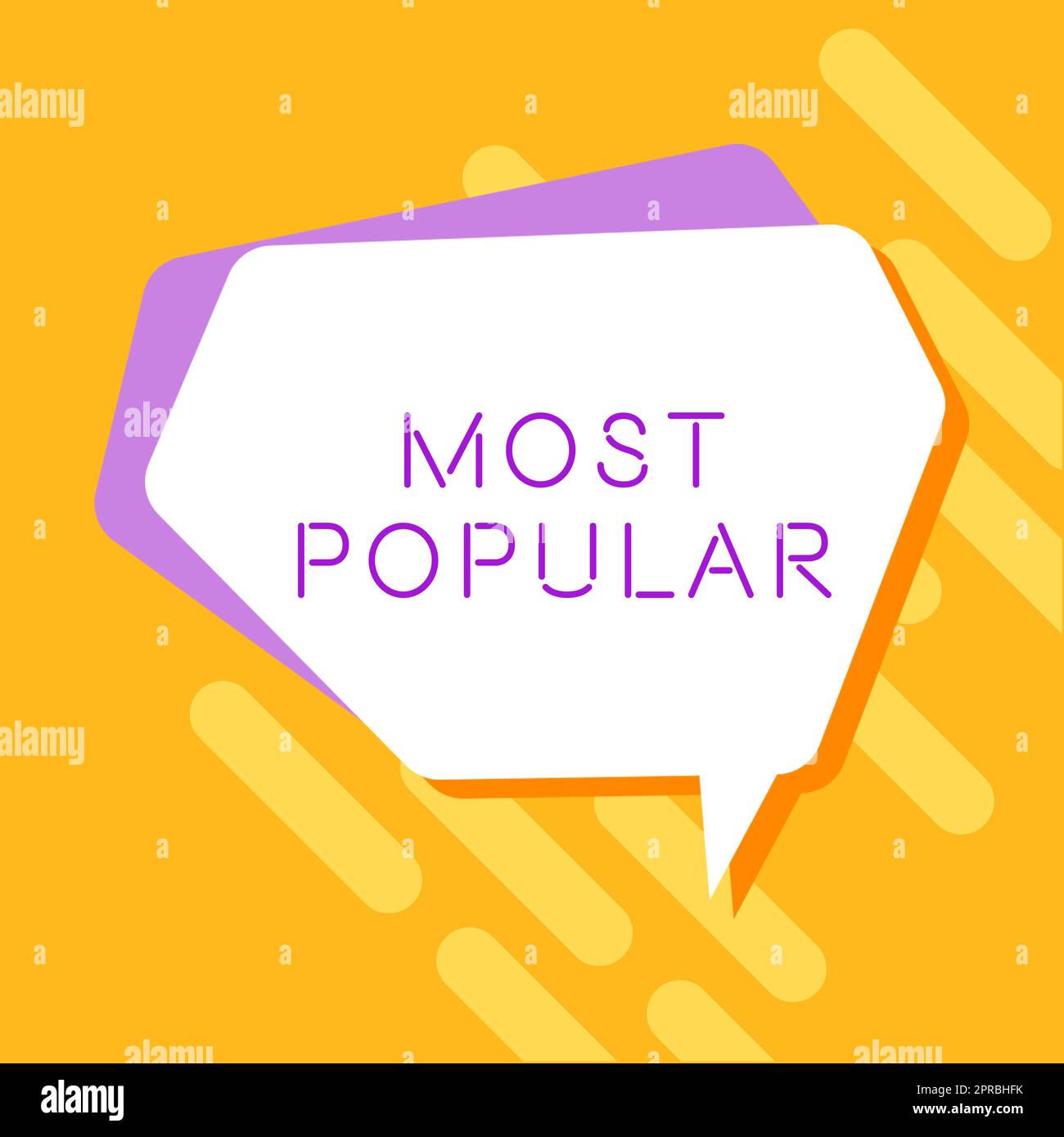 Testo che mostra l'ispirazione più popolare. Concept Meaning Loved seguito dalla maggior parte della mostra in una società Blank Speech Bubble with Copy Space for Business Branding and Advertising. Foto Stock