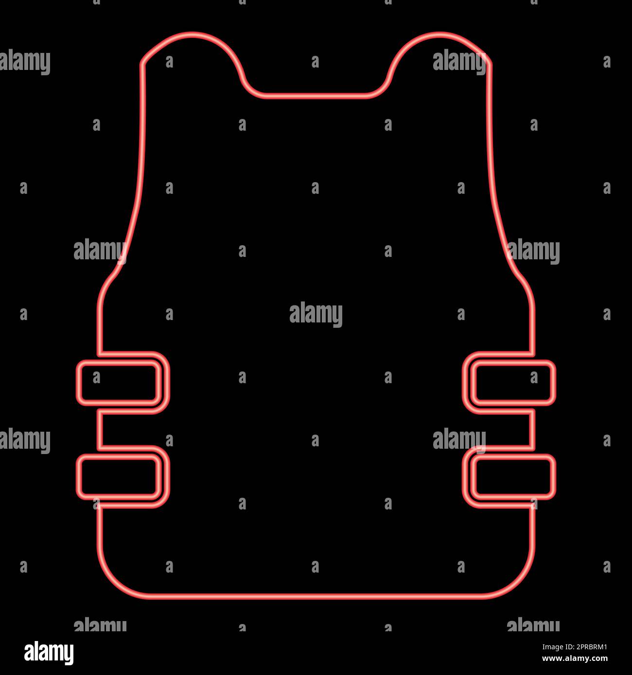 Giacca in flak nero a prova di proiettile colore rosso vettore illustrazione immagine stile piatto Illustrazione Vettoriale