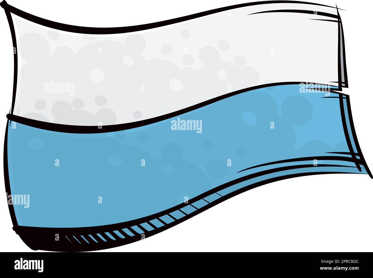 Bandiera sammarinese dipinta che ondeggia nel vento Illustrazione Vettoriale
