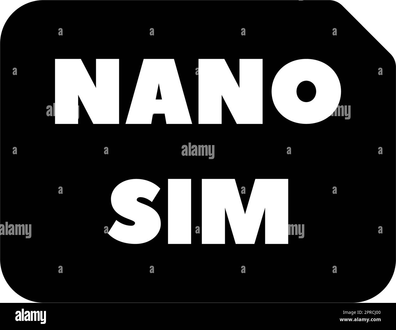 Scheda nano SIM, micro chip GSM, simcard. Illustrazione dell'icona vettore piatto. Semplice simbolo nero su sfondo bianco. Scheda SIM, chip Micro GSM, segnale simcard Illustrazione Vettoriale