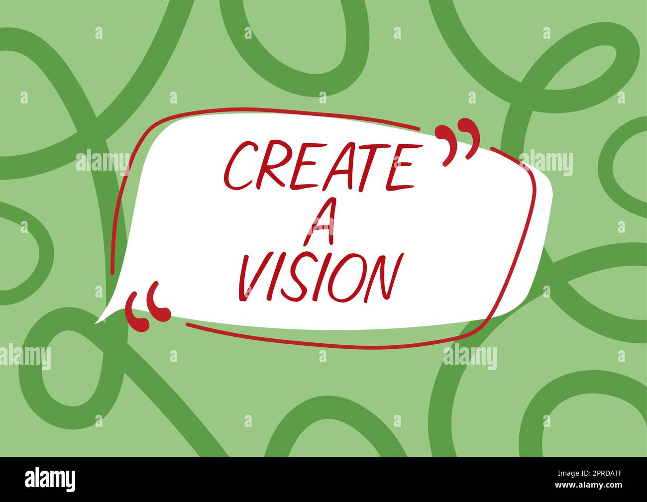 Cartellone che mostra Crea una visione. Word for sviluppare una strategia mission motivation scopo per realizzare una bolla di pensiero in stile cartoni animati che rappresenta idee e opinioni. Foto Stock