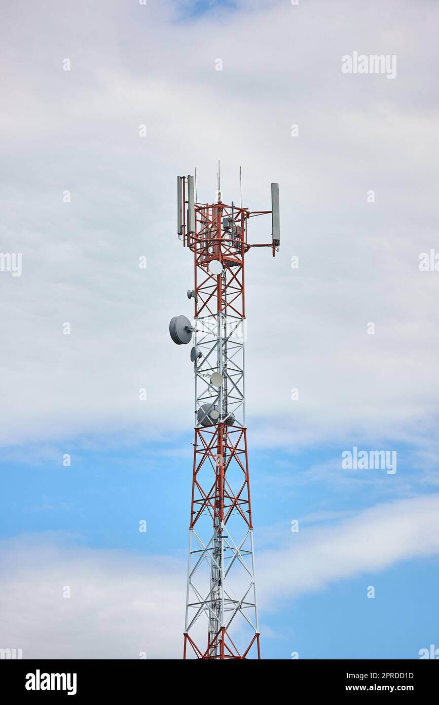Trasmettitore di dettaglio della torre Foto Stock