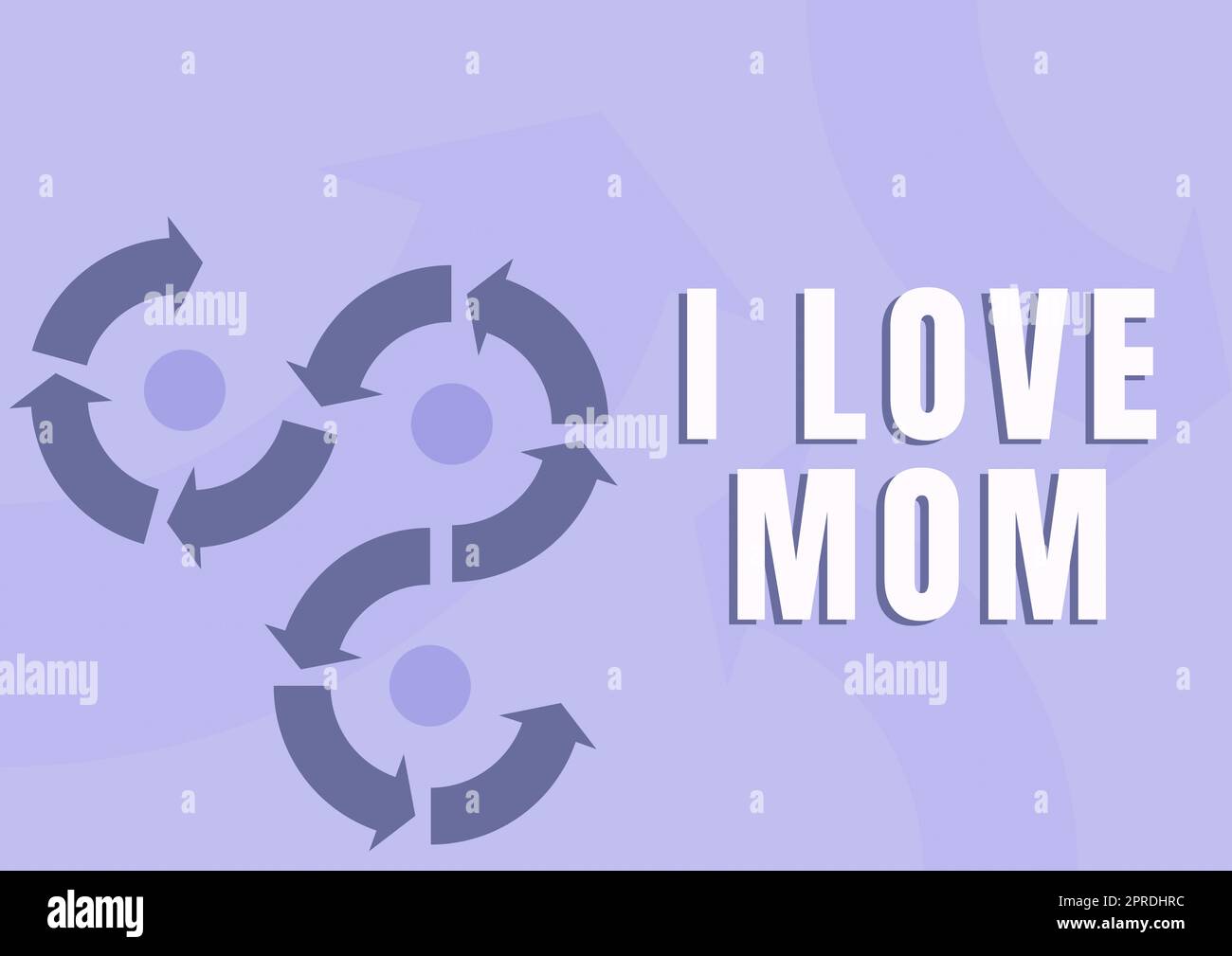 Didascalia concettuale i Love Mom. Idea di business buoni sentimenti per mia madre affetto amore felicità segno di freccia che simboleggia il successo dei cicli di progetto. Foto Stock