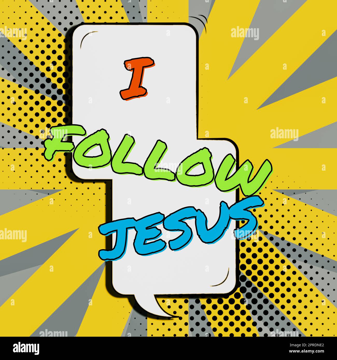 Didascalia concettuale seguo Gesù. Parola scritta sulla persona religiosa con molta fede amore per Dio Spiritualità donna con lampadina che presenta globo grafico e connessione di rete. Foto Stock